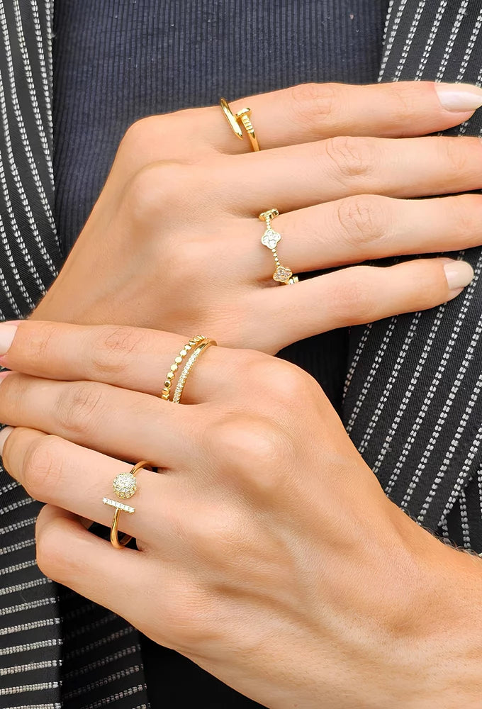 ADJUSTABLE ZIRCONIA STONE RING
