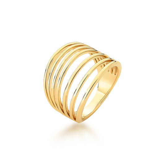 GOLD PLATED SEVEN BANDS RING