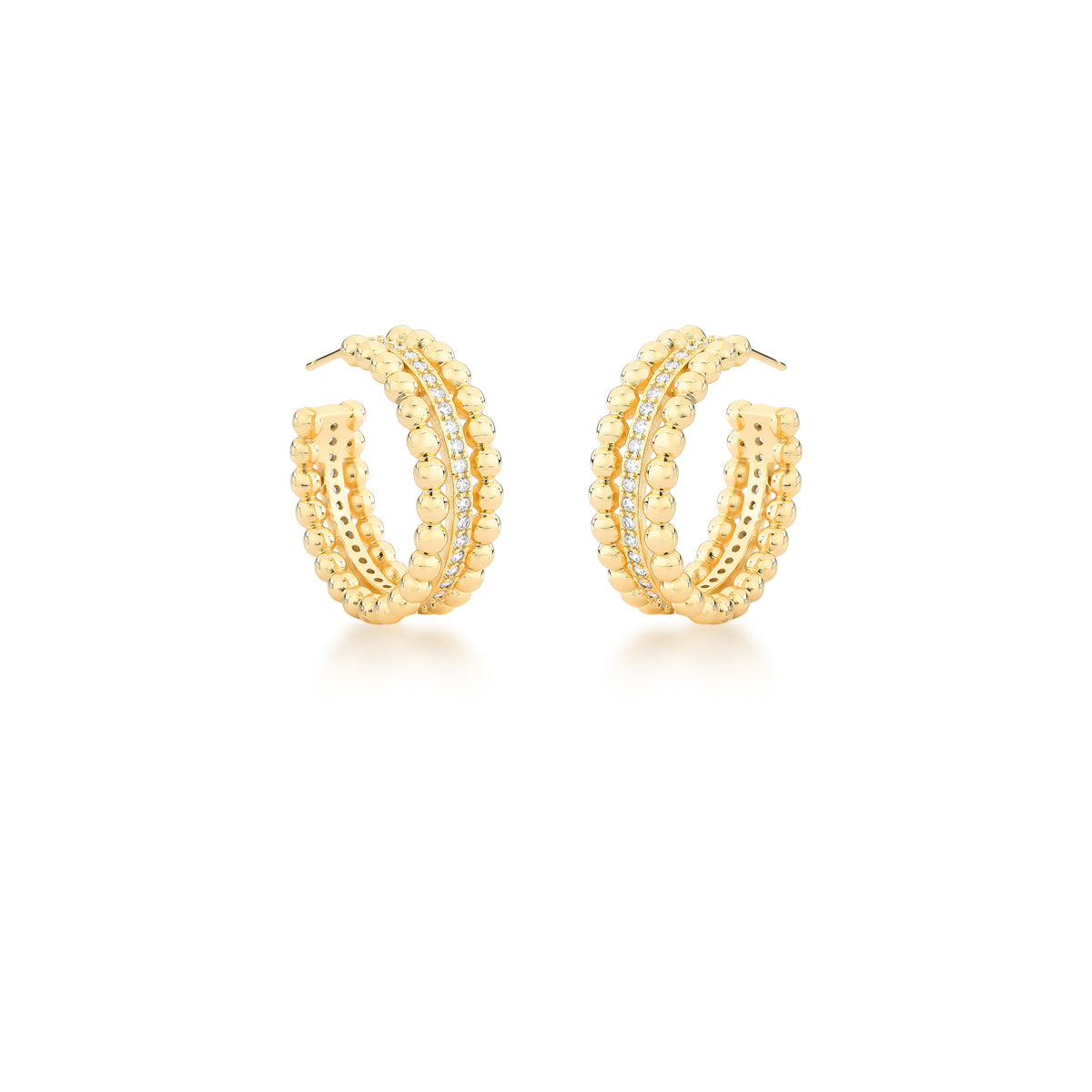 WHITE ZIRCONIA HOOP EARRINGS