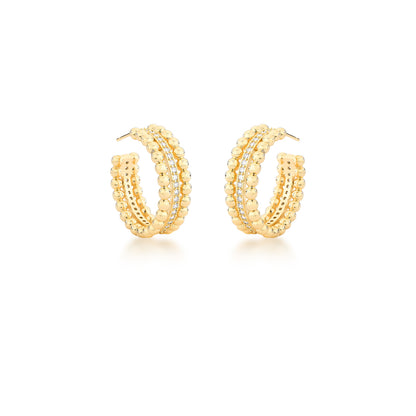 WHITE ZIRCONIA HOOP EARRINGS