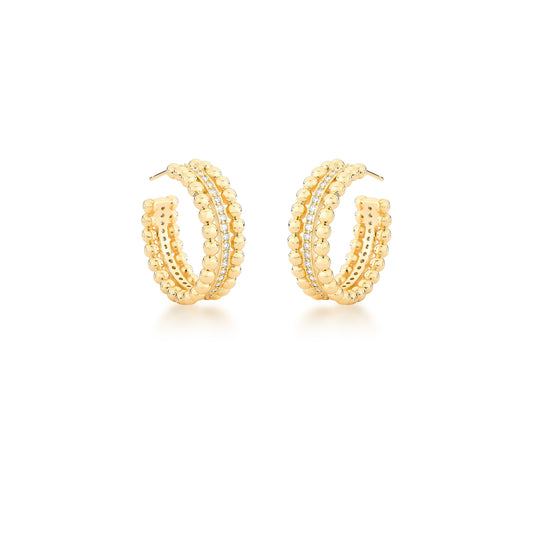 WHITE ZIRCONIA HOOP EARRINGS