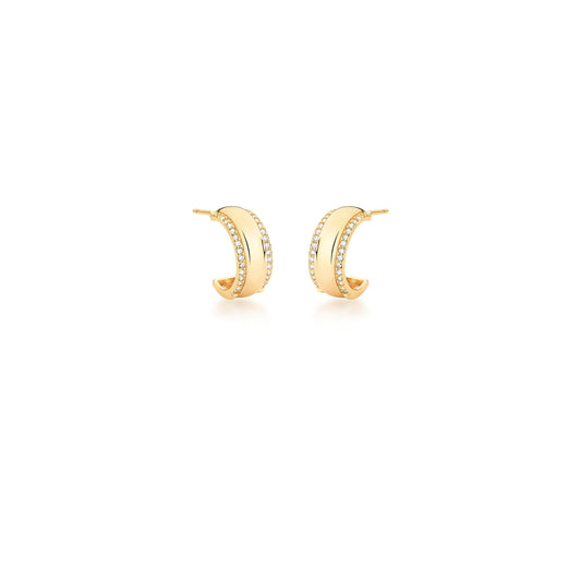 HALF HOOP ZIRCONIA EARRINGS