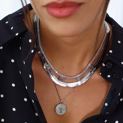 DIAMOND-CUT MESH NECKLACE