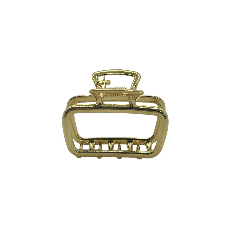 SMOOTH GOLDEN RECTANGULAR HAIR CLAW