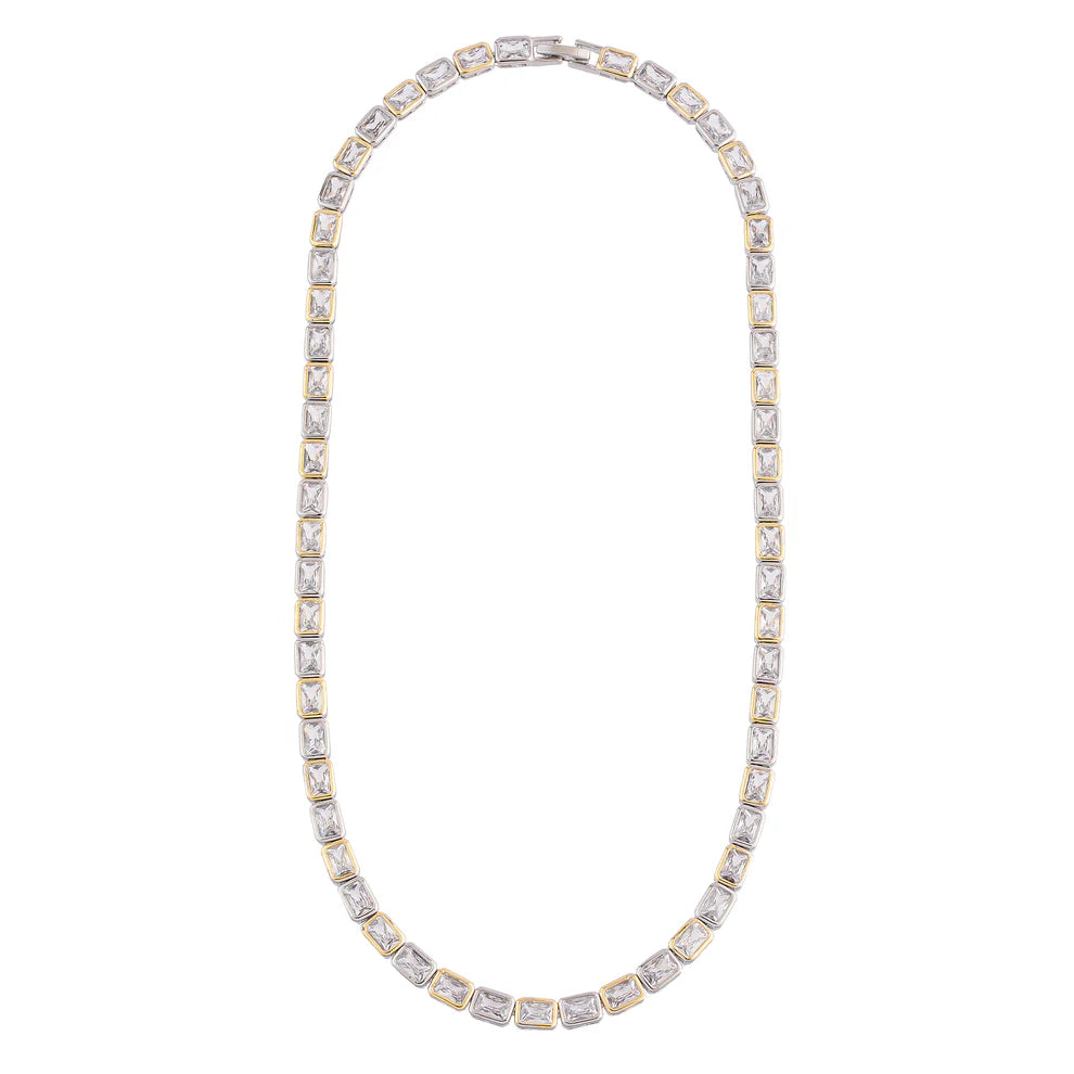 RECTANGLE CRYSTAL NECKLACE