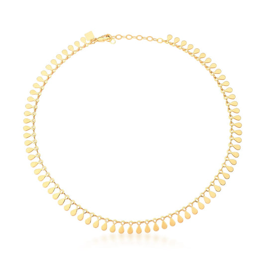 SMOOTH RAIN DROPS GOLD PLATED CHOKER PENDANT