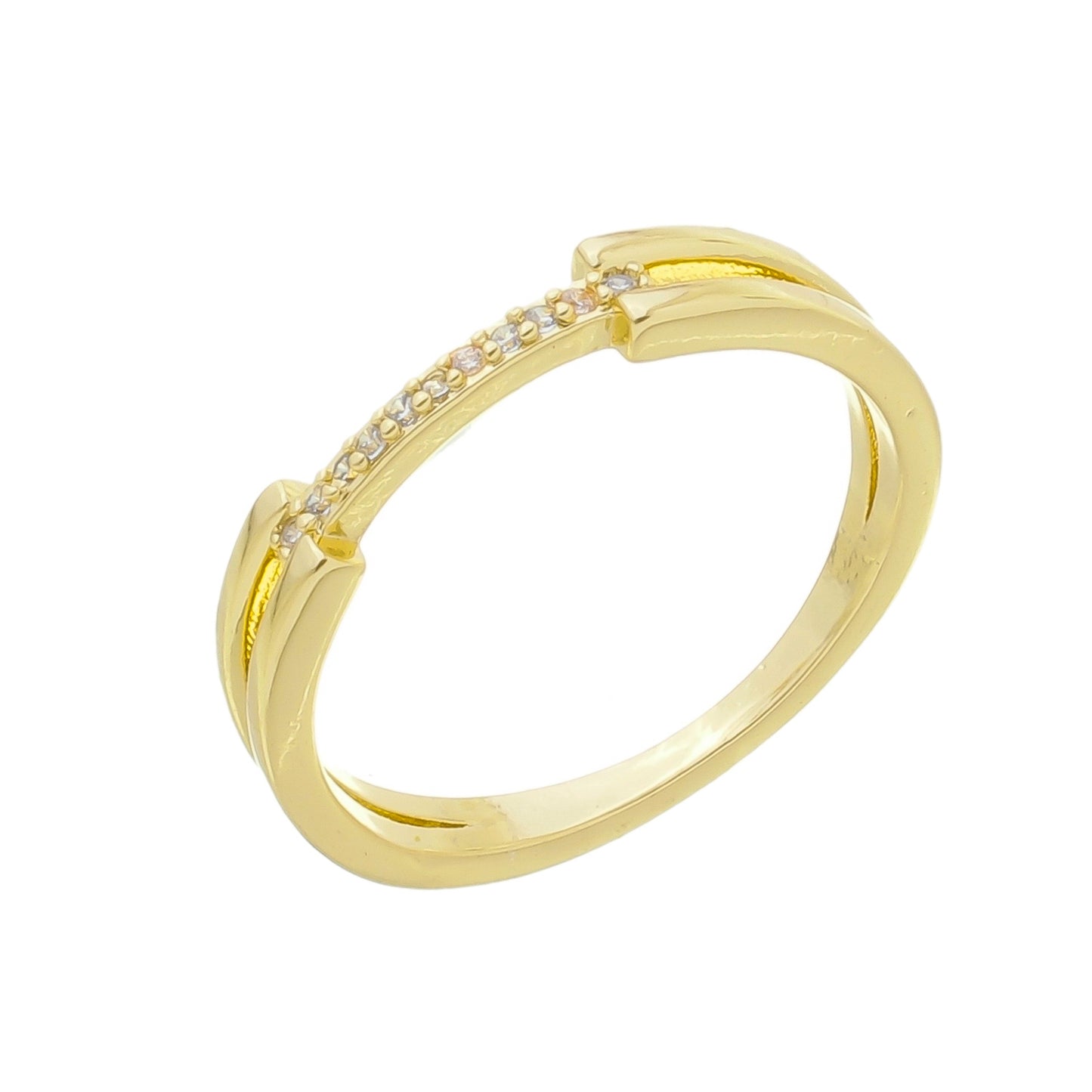 DOUBLE ROW ZIRCONIA CRYSTAL RING