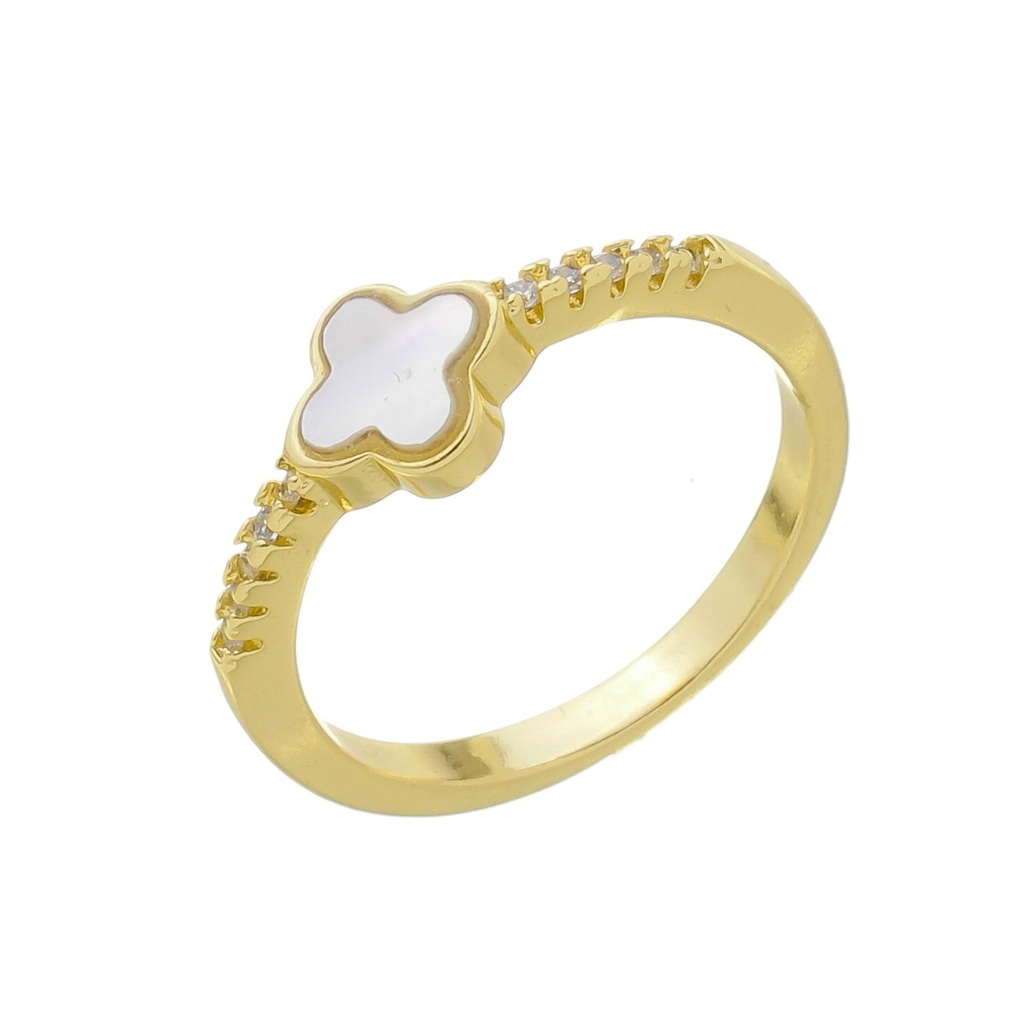 MOTHER CLOVER PEARL RING