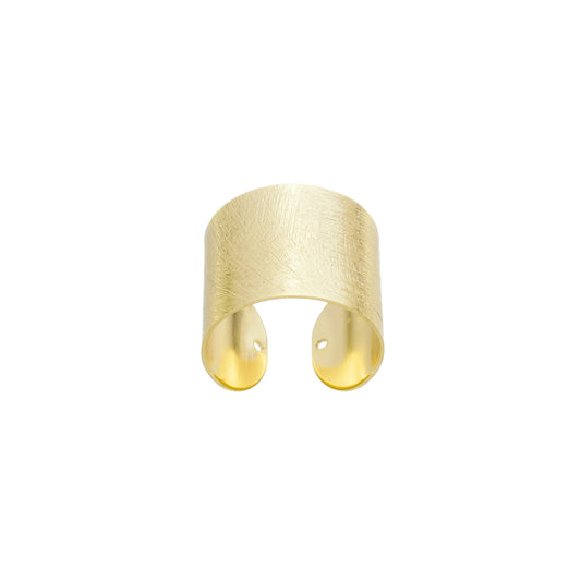 ADJUSTABLE BRUSHED GOLD-PLATED RING