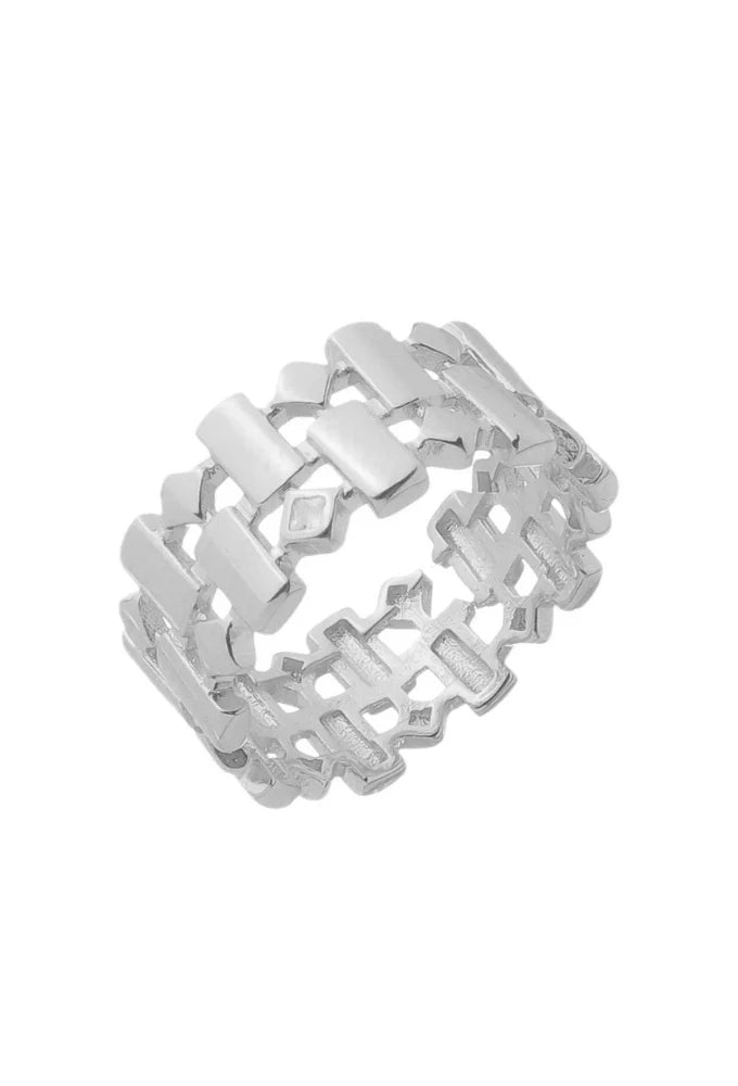 GEOMETRIC ZIRCONIA RING