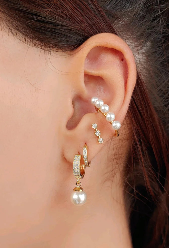 SMALL HOOP EARRINGS WITH PEARL