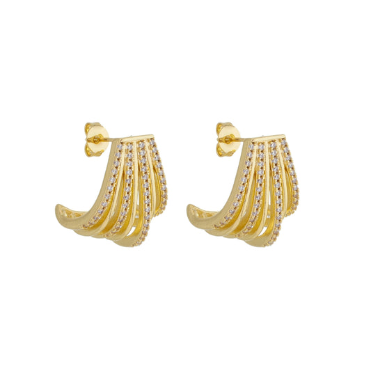 HALF HOOP ZIRCONIA EARRINGS