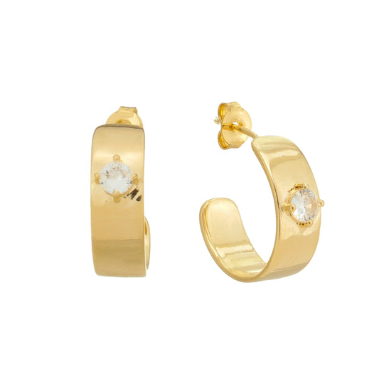 ZIRCONIA STUDDED HOOP EARRINGS