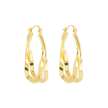 DOUBLE HOOP CLASP EARRINGS