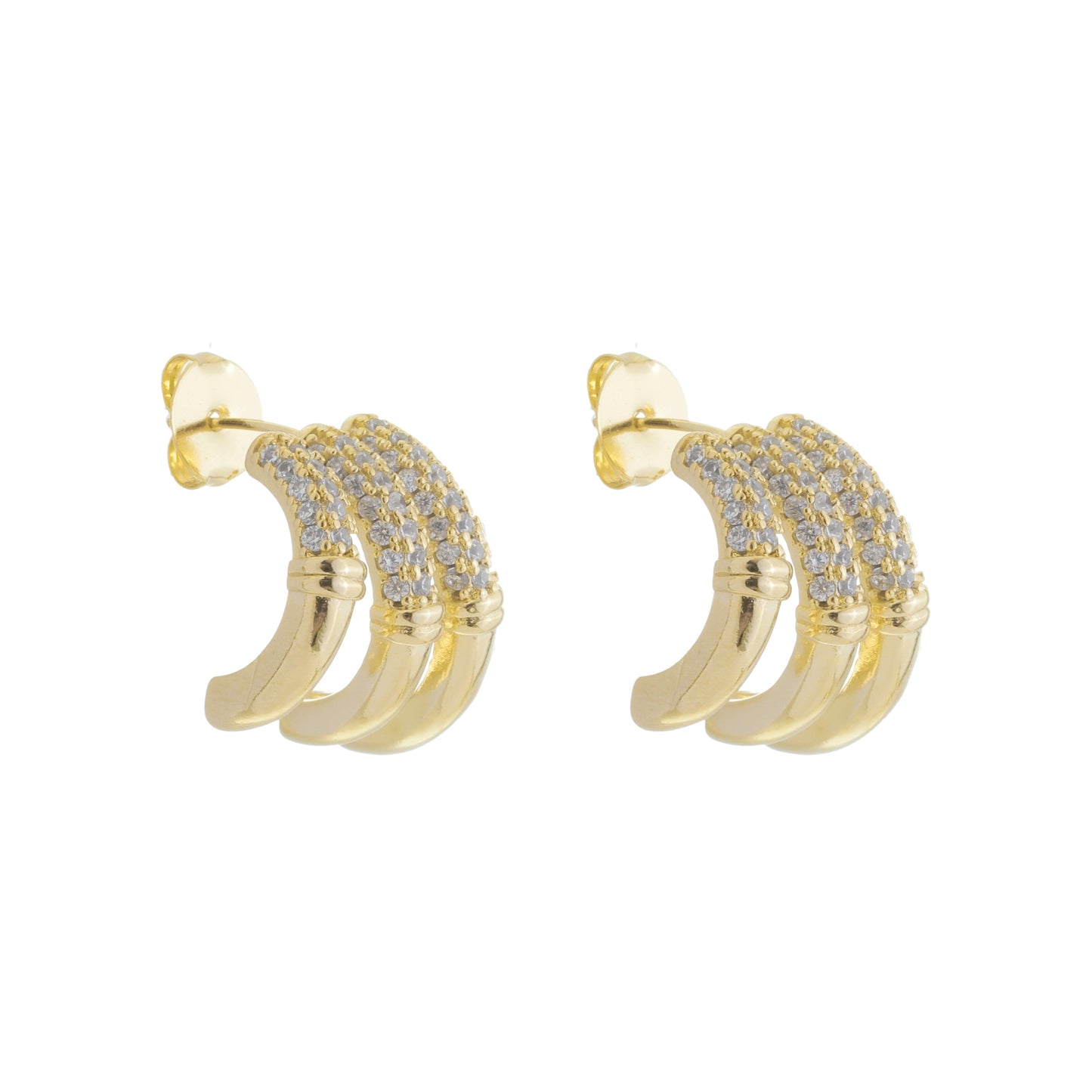 HOOK STUD ZIRCONIA EARRINGS