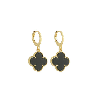 INSPIRATION ONYX CLOVER EARRINGS