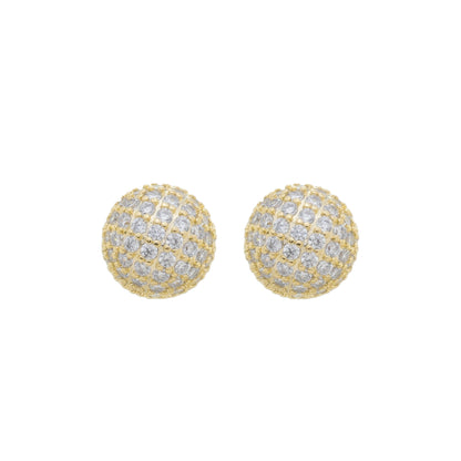 STUDDED HALF-BALL EARRINGS