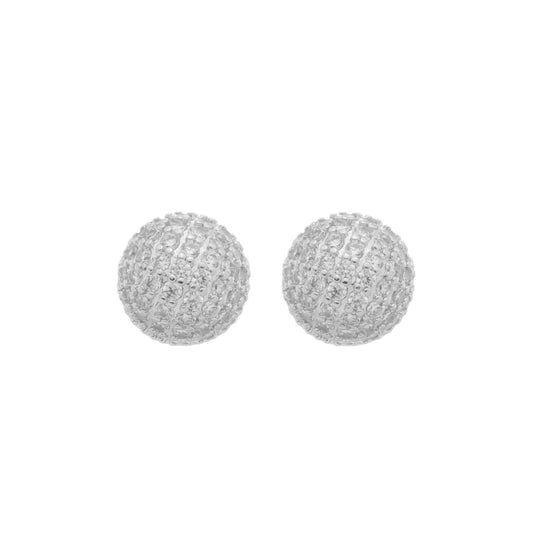 STUDDED HALF-BALL EARRINGS