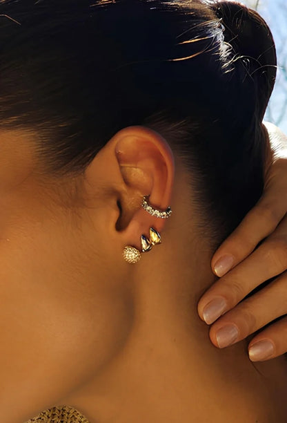 STUDDED HALF-BALL EARRINGS