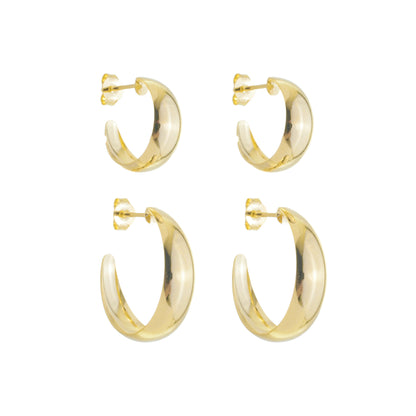 PAIR SMOOTH CURVED EARRINGS