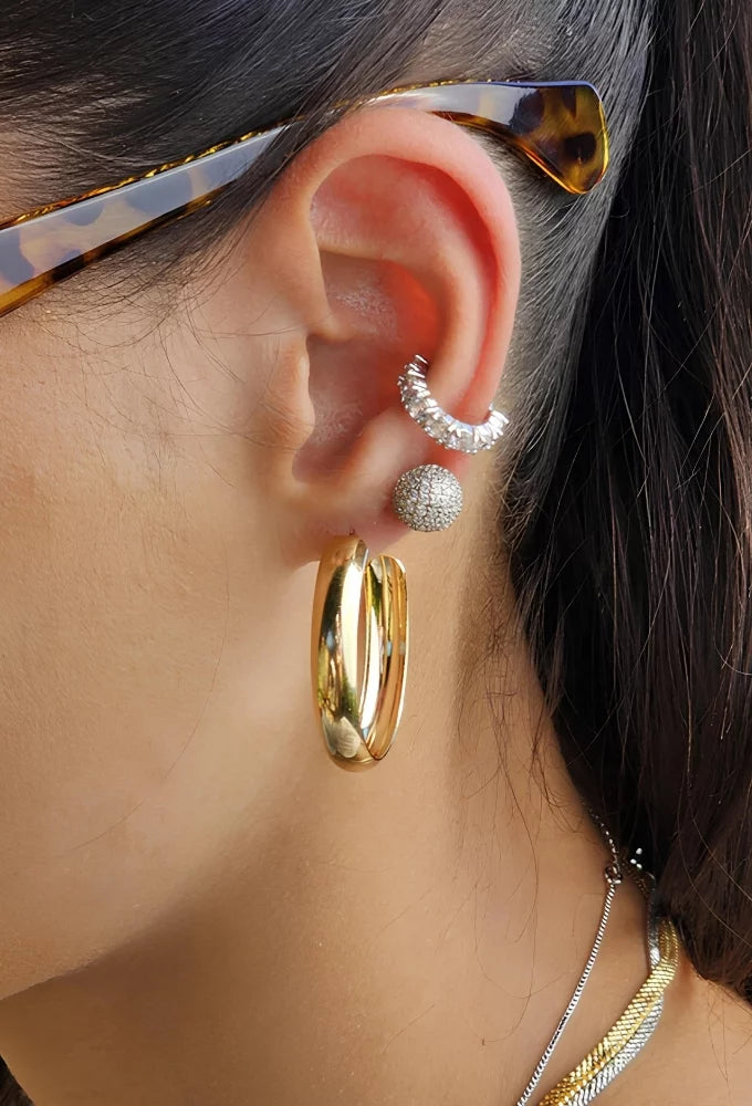 STUDDED HALF-BALL EARRINGS