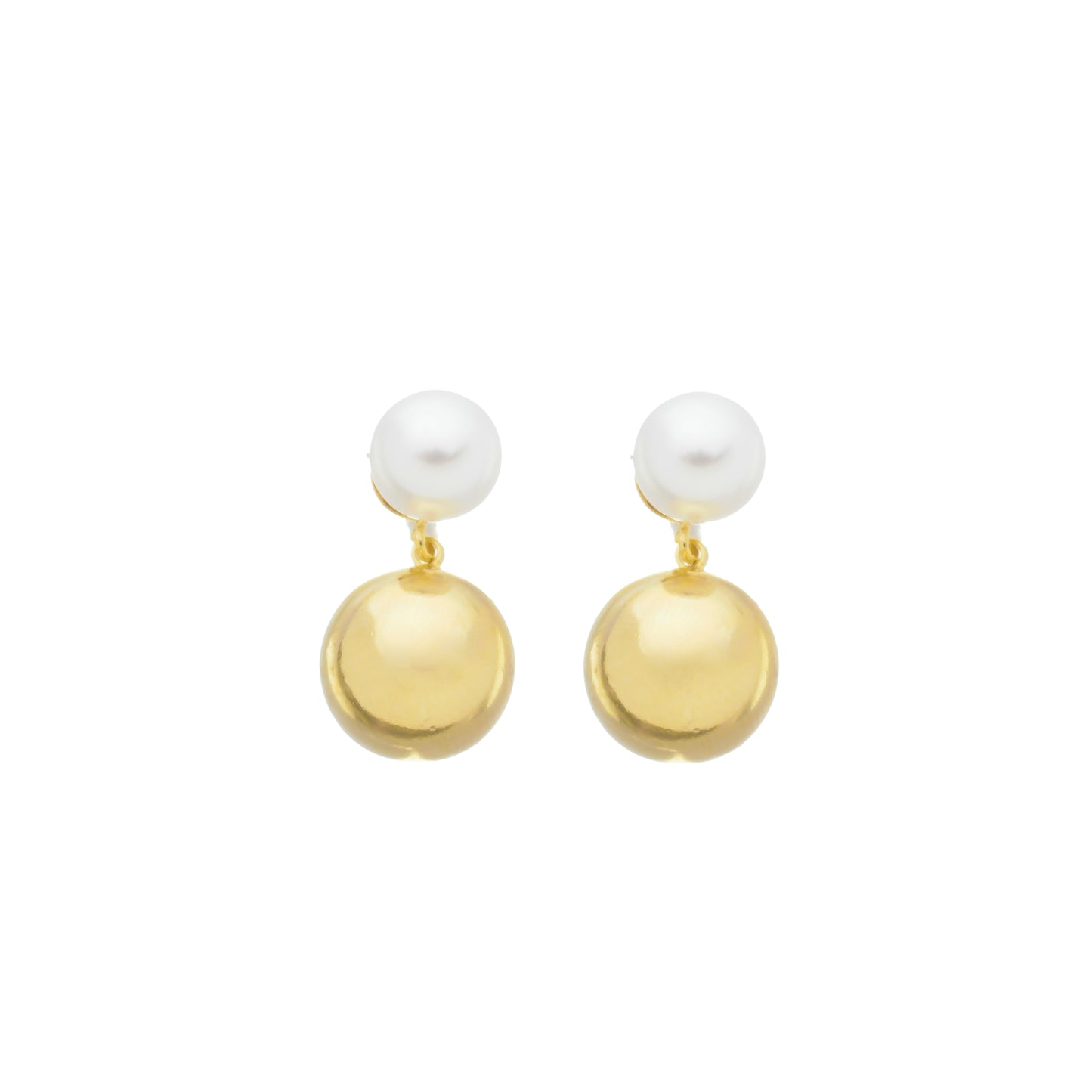 BALL AND PEARL EARRINGS