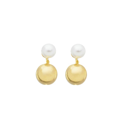 BALL AND PEARL EARRINGS