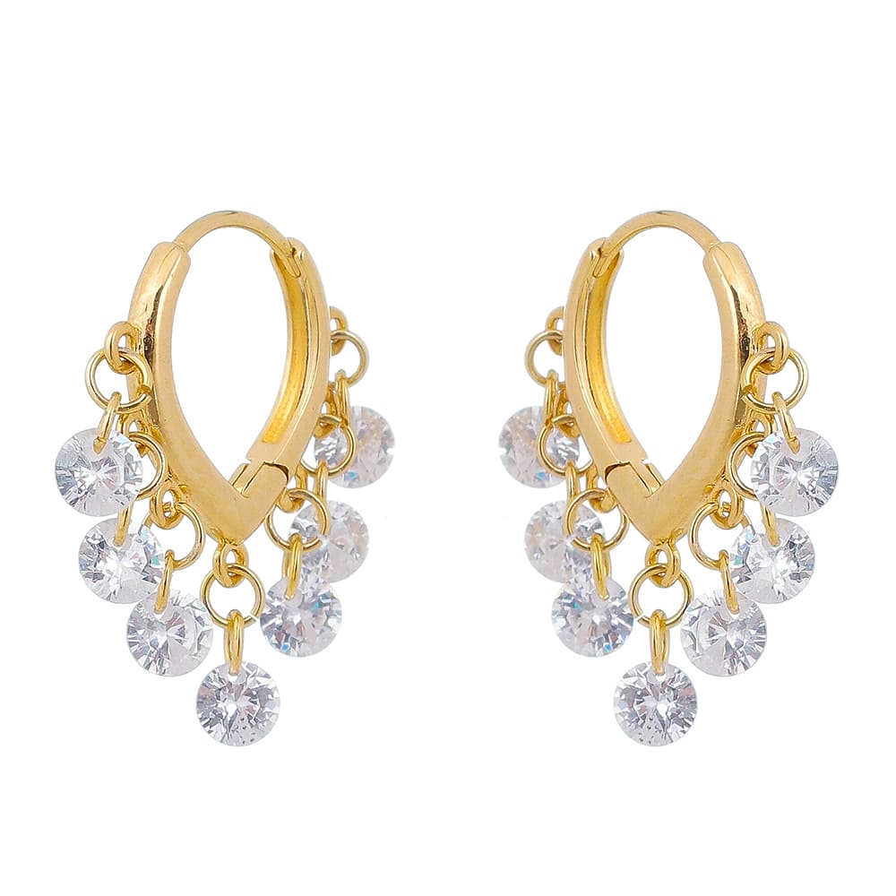 CLEAR CRYSTAL HOOP EARRINGS