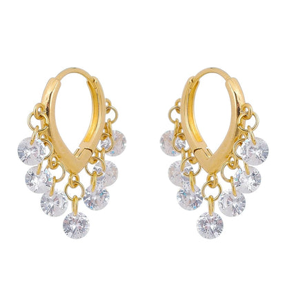 CLEAR CRYSTAL HOOP EARRINGS