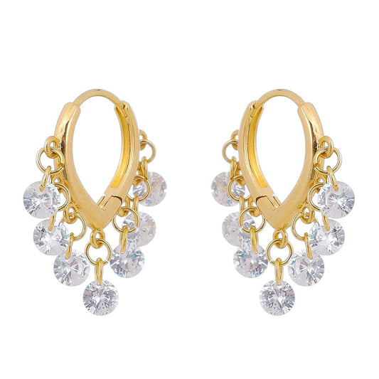 CLEAR CRYSTAL HOOP EARRINGS