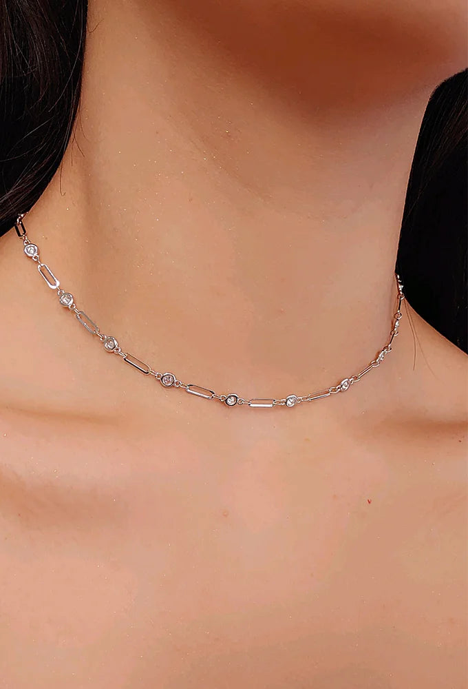 ZIRCONIA CRYSTAL CHAIN CHOKER