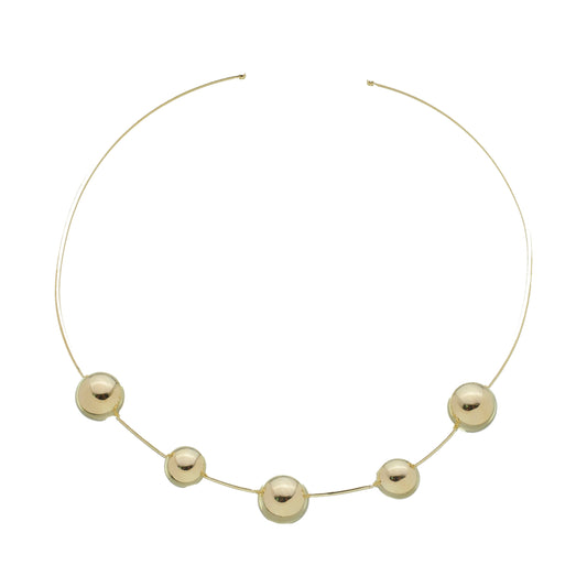 HALF BALL HOOP CHOKER NECKLACE