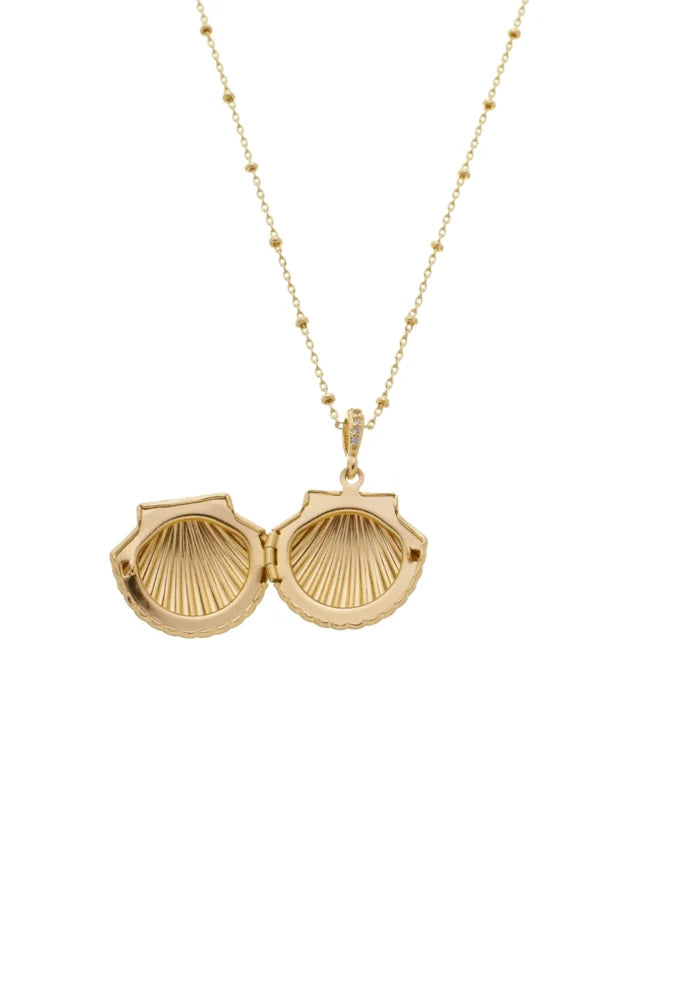 SEASHELL LOCKET NECKLACE