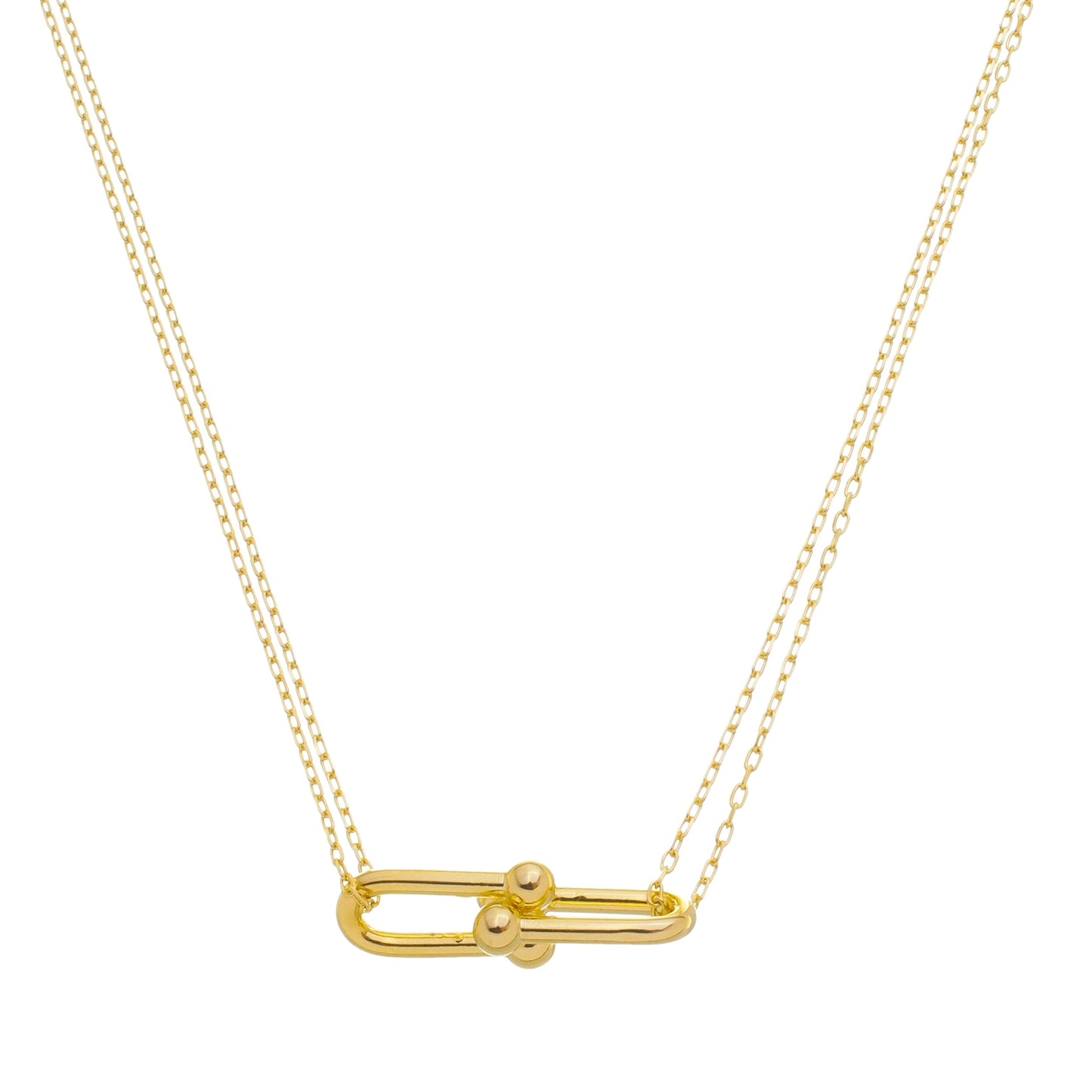 DOUBLE LINK PENDANT NECKLACE