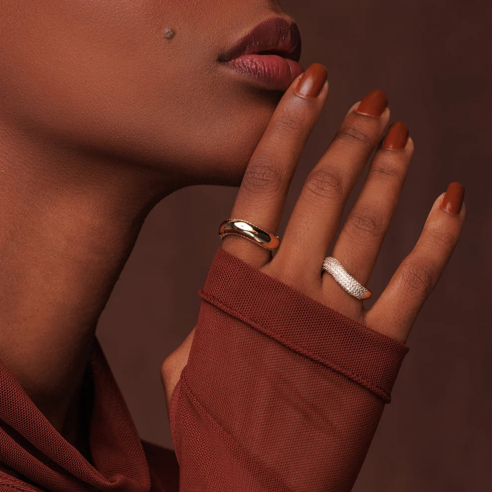 Gleaming Wave Adjustable Ring