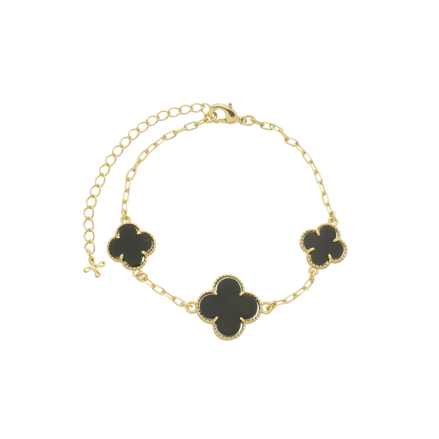 TRIPLE ONYX CLOVER BRACELET