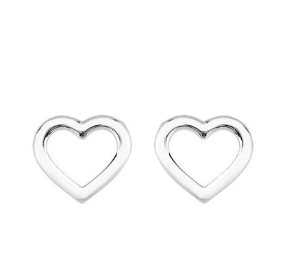 OUTLINED HEART STUD EARRINGS