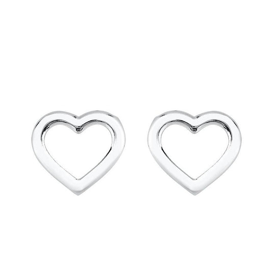 OUTLINED HEART STUD EARRINGS