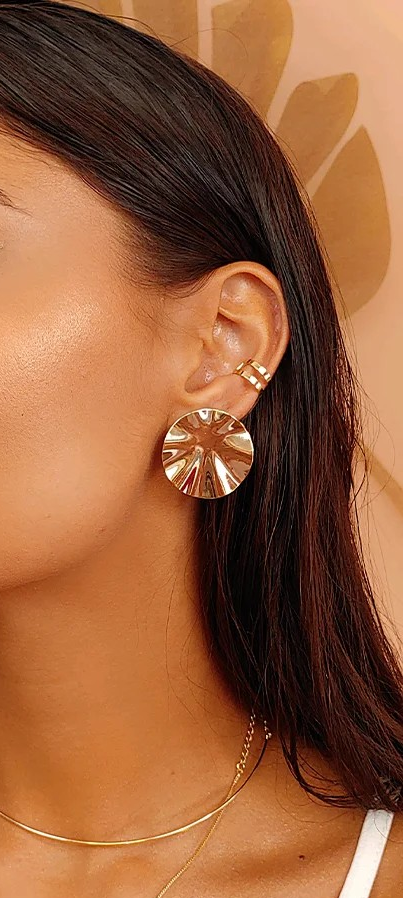 HAMMERED ROUND EARRINGS