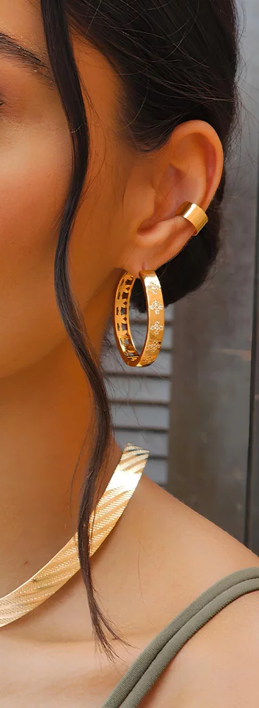 HOOP EARRINGS WITH ZIRCONIA CRYSTALS